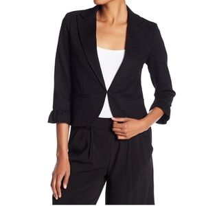 NWT Amanda & Chelsea Pindot Printed Blazer Black 6